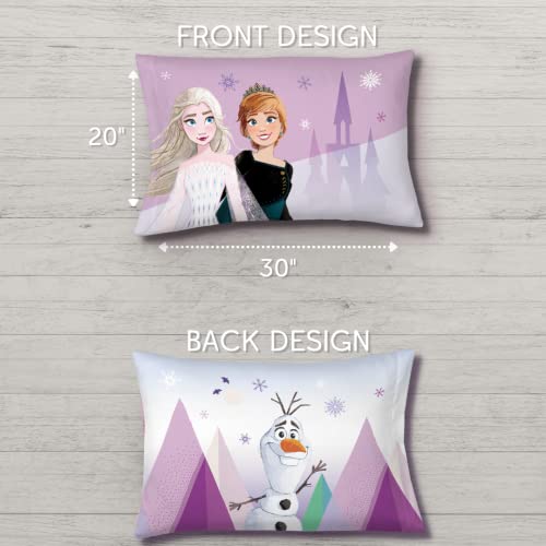 Frozen Elsa & Anna Beauty Silky Satin Standard Pillowcase Cover 20X30 For Hair And Skin, (Official) Disney Product By Franco #TOP2