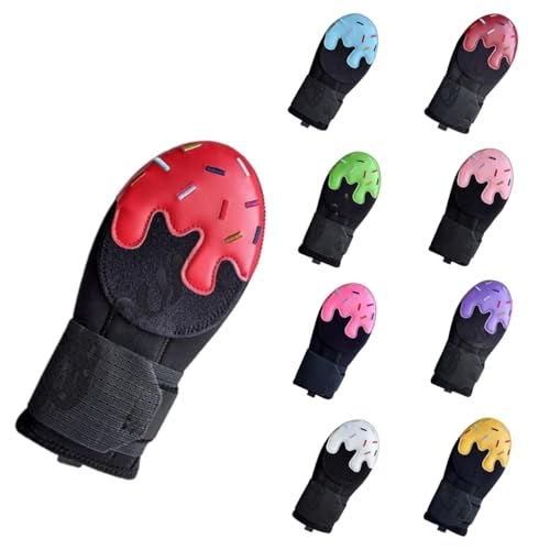 podafu Baseball Sliding Mitt Universal Right or Left Hand Baseball Sliding Glove Sliding Mitt Youth & Adult Sizes,Neoprene,Adjustable Wrist Compression Strap (Red Icecream,Youth)