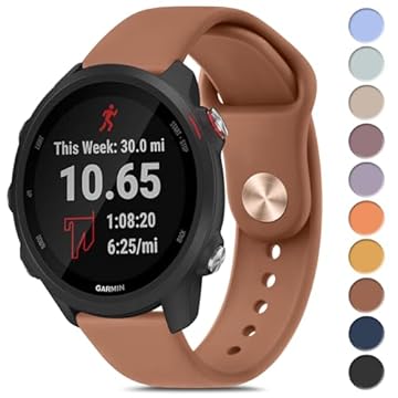 Meliya Pulseira de substituição para Garmin Forerunner 245/55, 20 mm para Venu 2 Plus/Sq/Vivoactive 3/Vivomove HR/Forerunner 645/245 Music (marrom)
