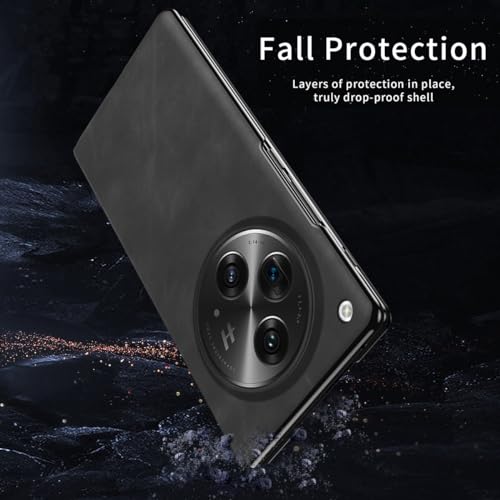 Étui en cuir compatible avec OnePlus Open antichoc étui à rabat fin - 3