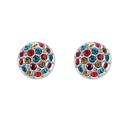 Pauro Women's Platinum Plated Cultured Pearls Crystals Ear Stud Earrings #TOP13