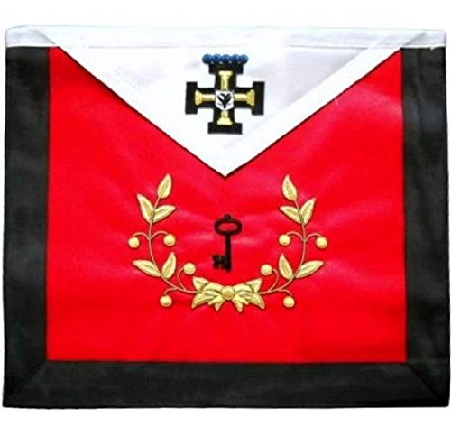 Tablier maçonnique AASR 27e degré en satin haut de gamme avec broderie main