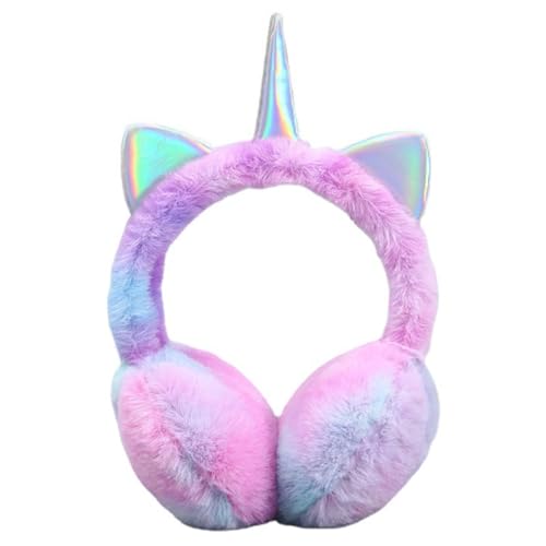 FYJCXCMP Ohrenschützer Mädchen Einhorn Ohrenschützer Winter Damen Geschenk Winter Outdoor Ohrenwärmer Kaltes Und Winddichtes Winterzubehör Für Damen, Lila