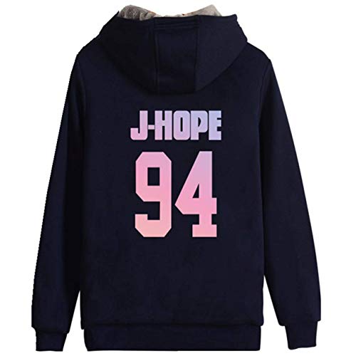SERAPHY Unisexe Kpop Sweatshirts Pulls zippés avec Une épaisse Toison Suga Jin Jimin Jung Kook J-Hope Rap-Monster V Royal-94j XL Cover