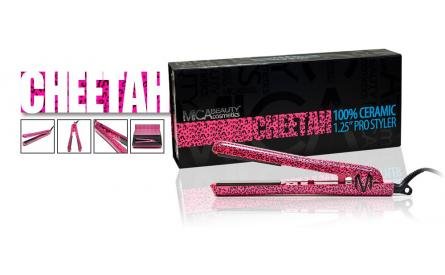 Mica Beauty Hair Straightener Pink Cheetah- 1.25in Pro Styler