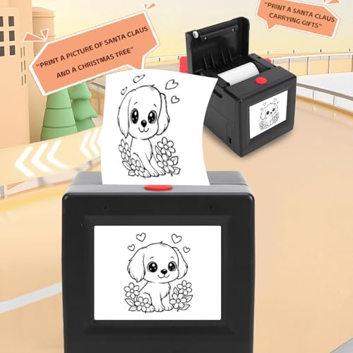 Image of LICAEVEY AI Voice Sticker Printer, Portable Thermal Printer with Display and Voice Control for Home Study DIY Projects, iOS Android APP Support