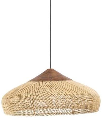 Suspension rustique en rotin et bambou pour lustre de salon vintage