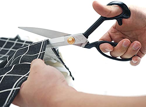 Schneiderschere 24 cm – Schneiderschere mit scharfen Klingen und weichem Griff zum Schneiden von Stoffen, Leder, Material, Kleidung, Änderung, Schneidern