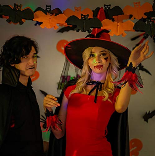 L'vow Real Nature Feather Cuffs For Game Party Halloween Pack Of 2 Red #TOP1