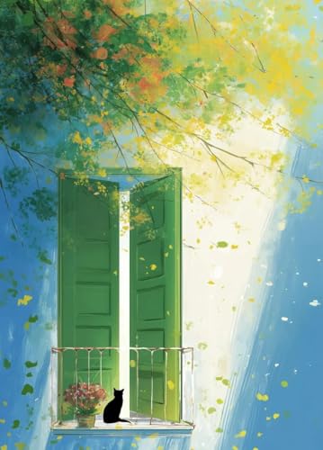 Kit broder motif chat aquarelle 14CT toile pré-imprimée grand format 50x70