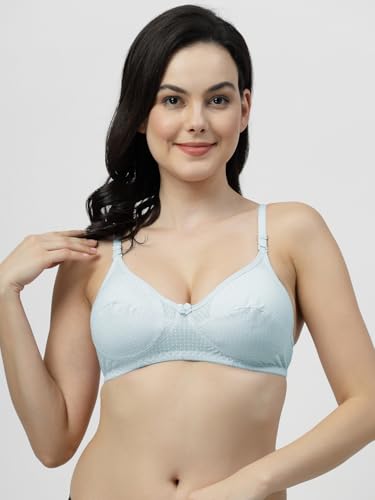 Image of Blue, Lemon, Green Wirefree Non Padded Polka Print Bra