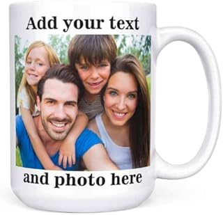 Personalised Mug - Add Your Text, Picture, Design or Logo, Valentines Gifts Mugs for Women customised Gifts Romantic Gifts for him Photo Mug with Names Gift idea for Birthday Personalized Mug