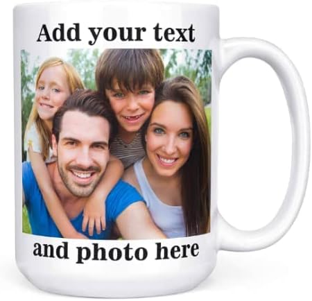 Personalised Mug - Add Your Text, Picture, Design or Logo, Valentines Gifts Mugs for Women customised Gifts Romantic Gifts for him Photo Mug with Names Gift idea for Birthday Personalized Mug