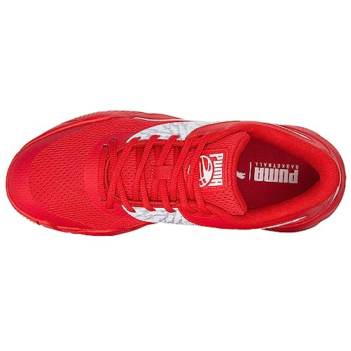 PUMA PUMA Mens Triple Basketball Shoe, High Risk Red-PUMA Mens White, 8.5