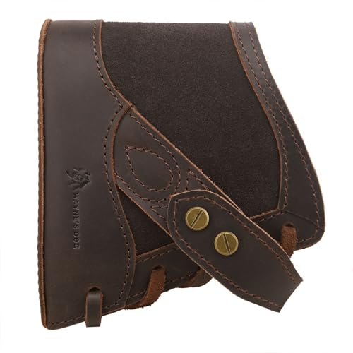 Tas Trost No Drill Shotgun Butt Pad Extention, Hand-Stitching Gun Recoil Pad Rifle Buttstock for Gun Without Swivels (Coffee, Leather(3 3/4“×5 3/4”×1 3/4“))