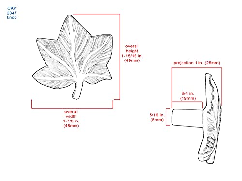 Knob Deals #2857 - Ivy Leaf Knob, Oil-Rubbed Bronze - 25 Pack #TOP4