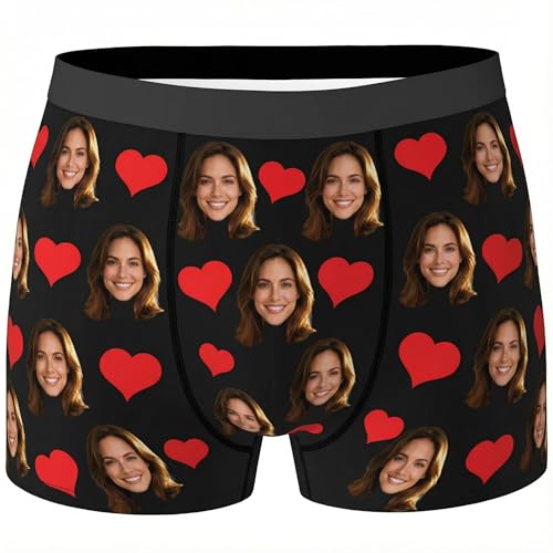VBAIFAyy Custom Photo Boxer Briefs for Men - Personalized Gift with Face for Husband, Boyfriend, Dad - Funny Christmas & Birthday Underwear