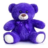 HollyHOME Teddy Bear Stuffed Animal Small Plush Teddy Bear Toys for Children Girlfriend Family Congratulations Baby Shower Birthday Purple 10 inch