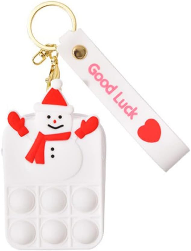 Bstcar クリスマスバッグ 女の子 スクイーズ玩具 キーホルダー プッシュポップ フィジェットおもちゃ 減圧グッズ 小銭入れ 収納バッグ ユニコーンかわいい 小物 財布 かわいい 小物収納 キーケース カード入れポーチ 収納ポケット軽量 指おもちゃ 押し出し ストレス解消