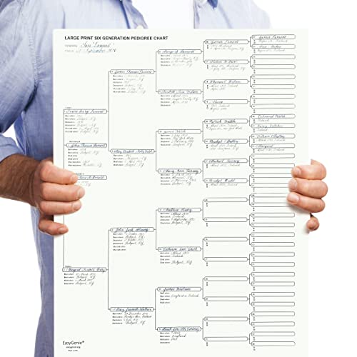Easygenie 201051 10 Large Print Six Generation Pedigree Charts For Ancestry | Archival-Quality Genealogy Forms thumb #5