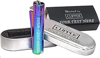 Defence Limited Edition - Clipper Lighter Deep Engraved Personalised Metal Rainbow- Engraving Included for Birthdays, Anniversaries, Weddings and Valentines (1)