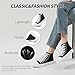 Witwatia Women's High Top Canvas Shoes Black White Fashion Sneakers for Women Comfortable Lace Up Walking Shoes Black US6.5