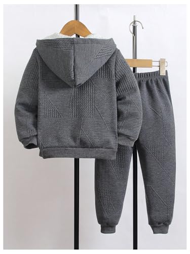SOLY HUX Toddler Boy's 2 Piece Outfits Fall Winter Sweatsuit Long Sleeve Hoodie Jacket and Sweatpants Set2
