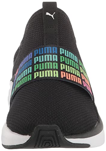 PUMA Softride Sophia Slip-On Repeat (Little Kid) Black White 12 Little Kid M2