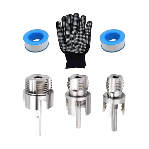 Strumento per filettare tubi in PVC - Filettatrice per tubi interna ed esterna a doppia funzione, include guanti e 2 sigillanti, 1/2 e 3/4 pollici ṕer riparazioni di condutture in PVC PPR | Set