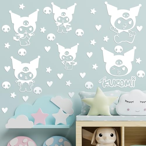 Set de Vinilos Decorativos Kuromi de 7 a 9 pulgadas Blanco miniatura 6