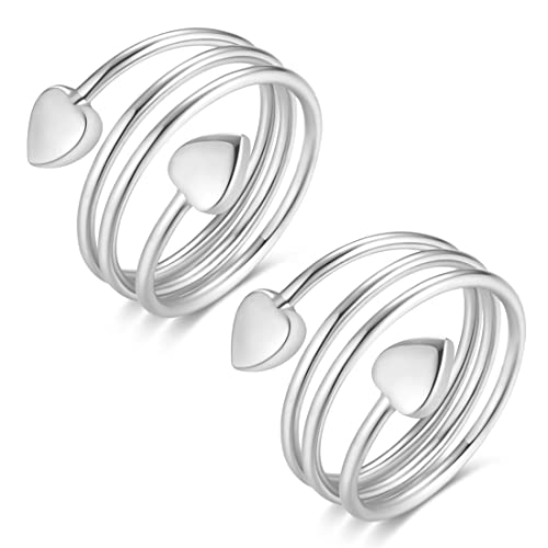 Vicmag Kupfer Magnetringe für Frauen Männer Ultrastarke Magnete 99,99% reines Kupfer Einstellbare Größe mit Geschenkbox (Silber Liebe)