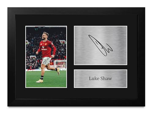 Luke Shaw foto firmada A4 enmarcada el regalo de fútbol ideal para aficionados