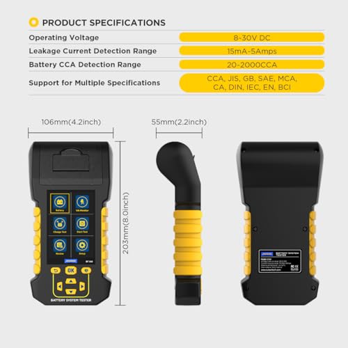 Autool BT880 Car Battery Tester 12V/24V Digital Automotive Batteries & Alternator Diagnostic Tool thumb #6