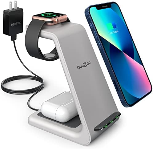 Quezqa Wireless Charging Stand – 3 in 1 Fast Wireless Charger – Qi Charging  Station Dock Compatible with
