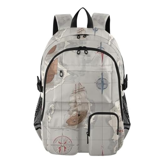 BOENLE Men's Travel Backpack with Map Design