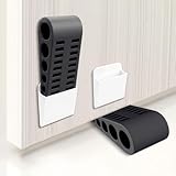 Forhandy Fermaporta a cuneo per pavimento, 2 pezzi, cuneo in gomma per porta, antiscivolo, pesante, per tutti i tipi di pavimenti