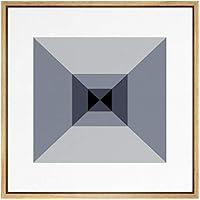 SIGNWIN Framed Canvas Wall Art Black and White Optical Illusion Line Art in a 3D Pyramid Square Geometric Shapes Illustrations Minimalism Modern Fun for Living Room, Bedroom, Office - 16x16 inches