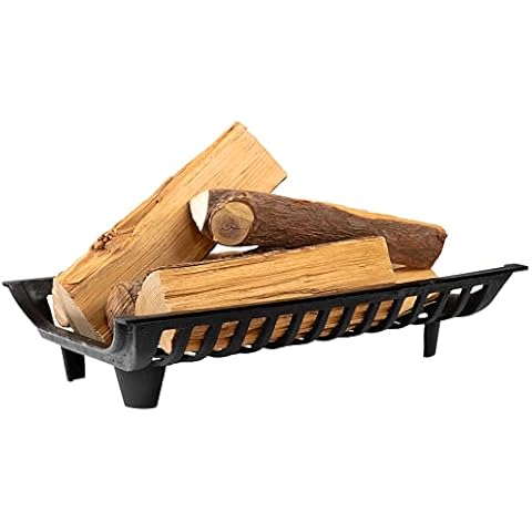AGTEK 24 inch Fireplace Log Grate Heavy Duty Solid Steel Fire Grates Wood Stove Chimney Burning Rack Holder Cover