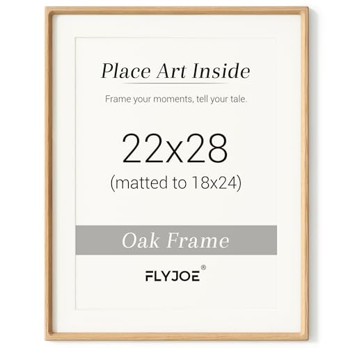 Picture Frame, USA-Sourced Hardwood Photo Frame, White Oak, 22 x 28