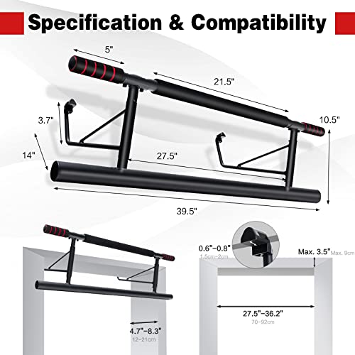 Goplus Pull Up Bar For Doorway, Foldable Multi-Grip Chin Up Bar With Non-Slip Foam Grips And Tool-Free Assembly For Home Gym Exercise Strength Training, Indoor Workout Equipment Fits Most Door Frames #TOP5