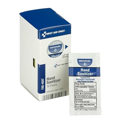 Antiseptic Hand Sanitizer Packets, 10/Box by SmartCompliance