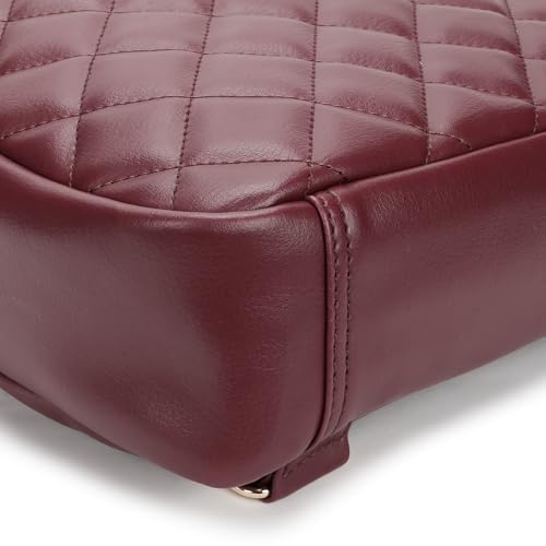 Image of Fastrack Puffup Backpack | Quilted Faux-Leather Backpack For Women | Compact Bag with Tablet Sleeve & Utility Pockets