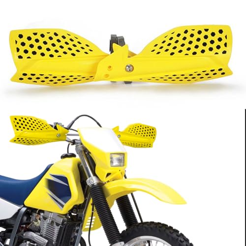 Image of Motorcycle Handguards Double Layer Protection 7 /8 inchand 11 /8 inchUniversal for RMZ450 DRZ125 DRZ400 RM85 RM125 DR650 Rally 500 Dirt Pit Bike ATV Off Road Motocross Yellow