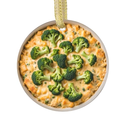 Custom Double Sided Christmas Ornament Foodie Broccoli and Chicken Cheesy