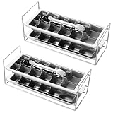2 Set Stainless Steel Ice Cube Trays, 36 Ice Cube Tray with Easy Release Handle Stand, Double Layer Metal Ice Cube Trays for Bars & Kitchens