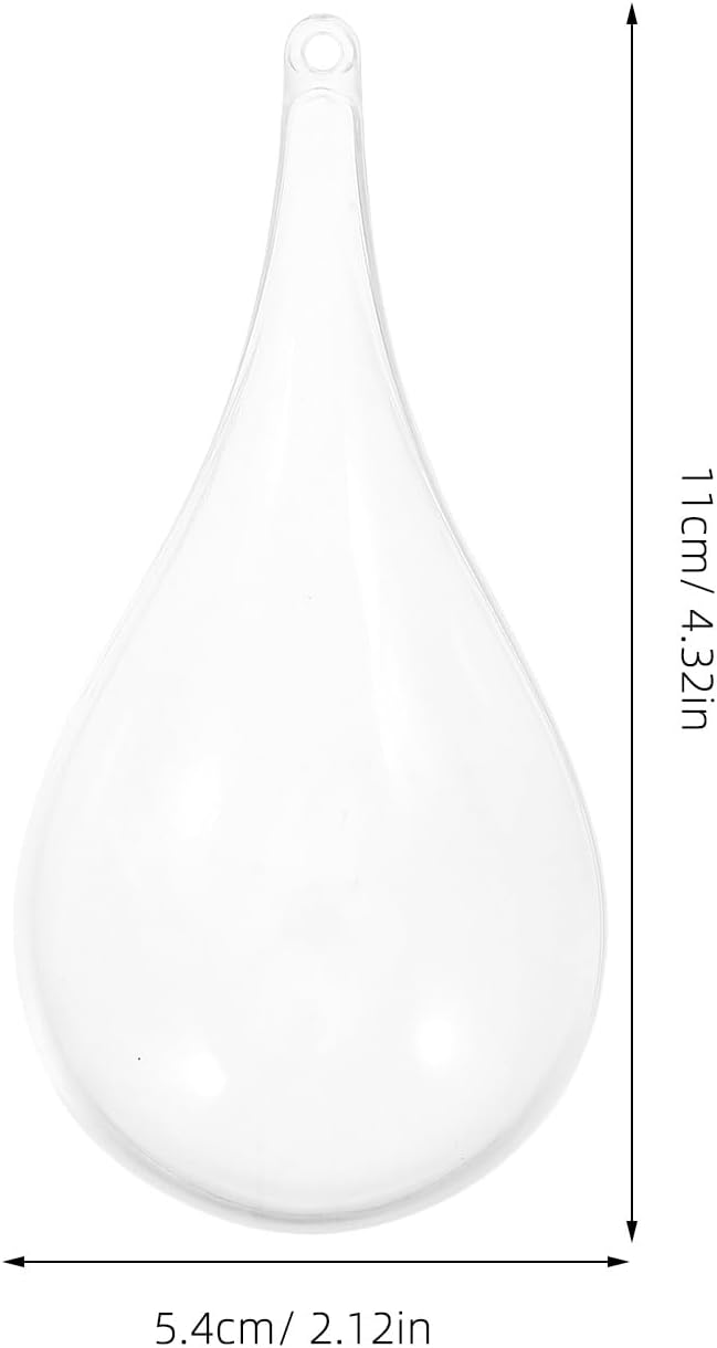 8pcs Hollow Drop Ball Xmas Tree Hanging Balls, Clear Plastic, Modern/Minimalist, Fillable, 4.32 x 2.12 x 2.16in