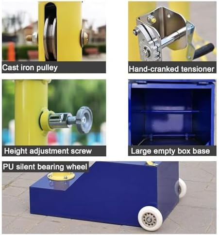 Volleyball/Badminton Poles with Net for Adult & Youth, Volleyball/Badminton Stand with Stable Base, Indoor & Outdoor Use,Blue-withnet