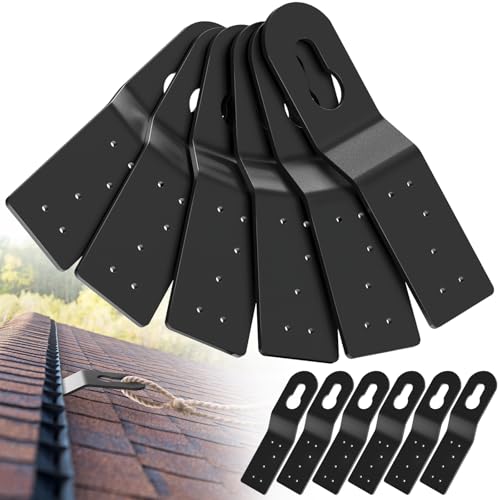 12 Pcs Roof Safety Anchor Hitch Clip, Roof Anchors For Fall Protection Connects To Wood Surfaces, Black Roof Anchors