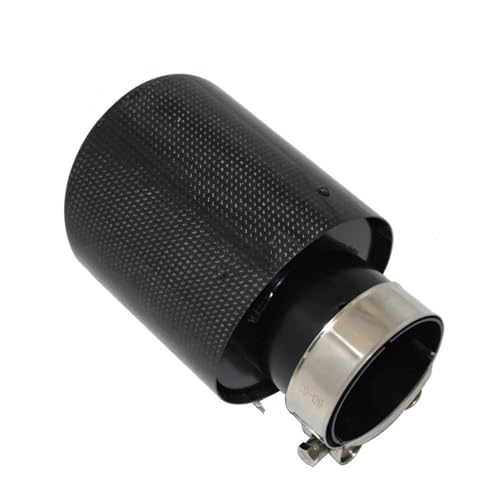 Embout échappement inox noir brillant 57-76mm universel à bord roulé
