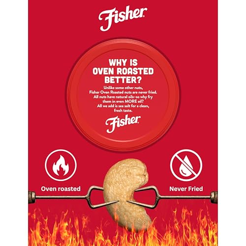 Image of Fisher Snack Oven Roasted Never Fried, Almonds, Cashews, Pecans, Pistachios, Made with Sea Salt, Deluxe Mixed Nuts, 8.75 Oz